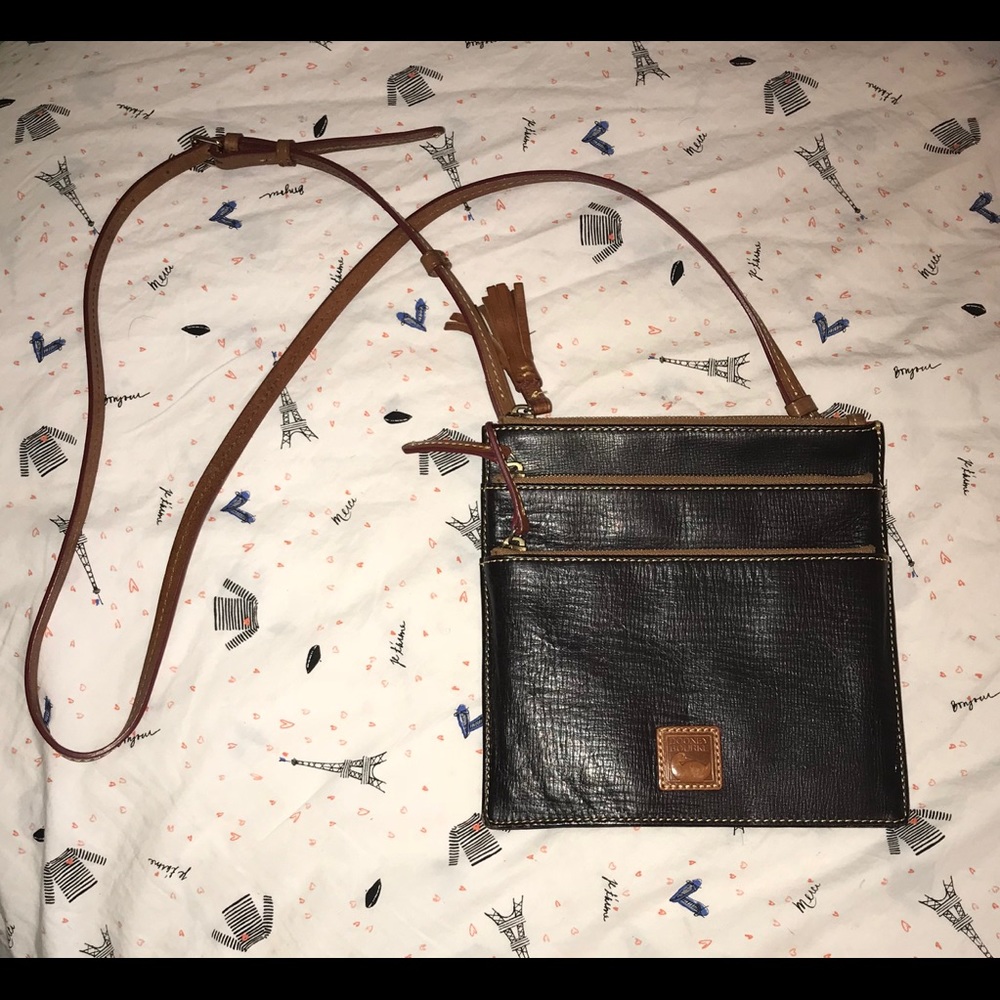 LEATHER DOONEY AND BOURKE Crossbody Bag BLACK